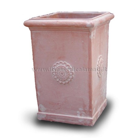 pilone terracotta con rosa